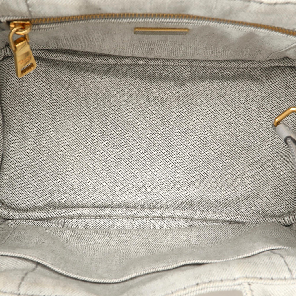 Prada Canapa Logo Denim Satchel (SHG-wHZCCJ)