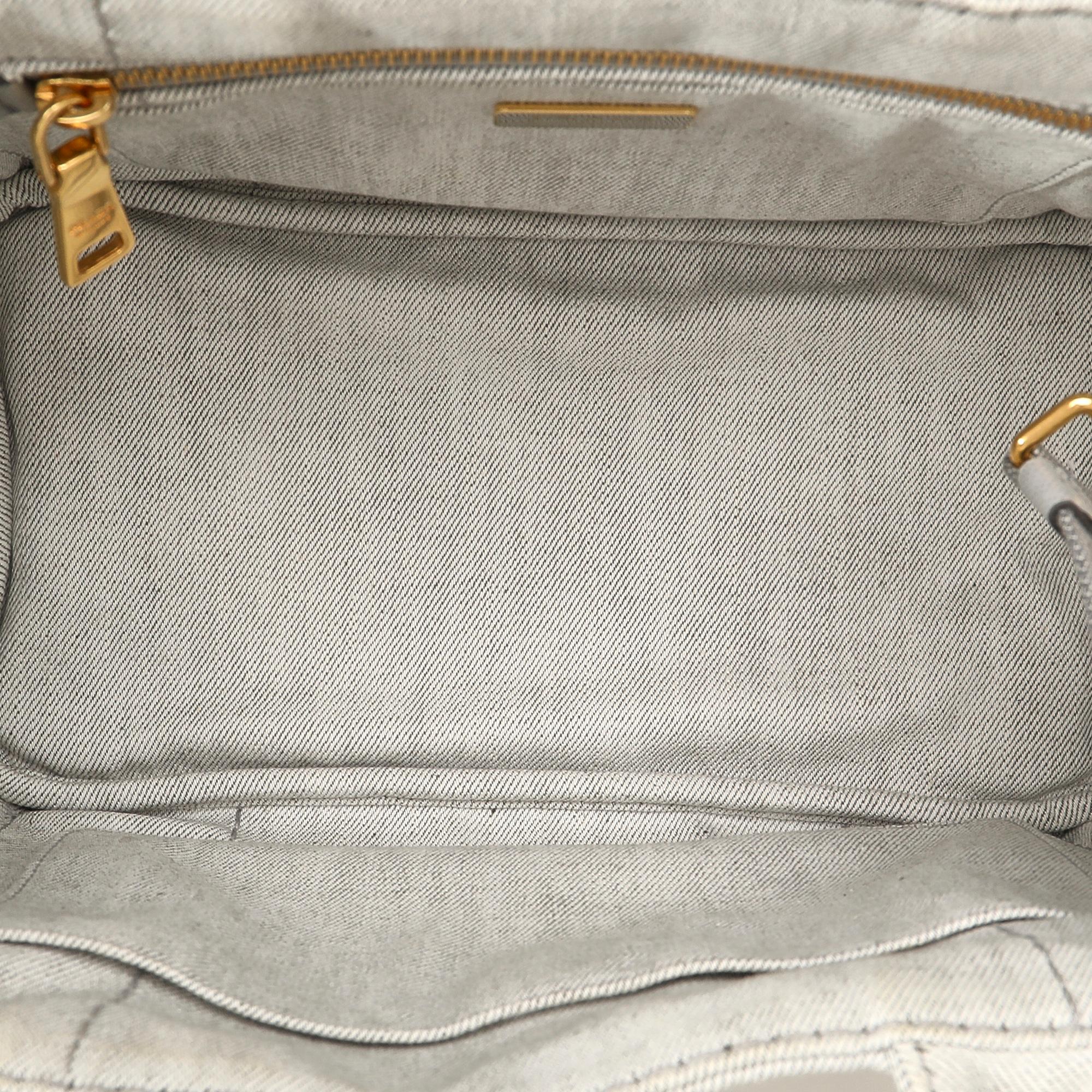 Prada Canapa Logo Denim Satchel (SHG-wHZCCJ)