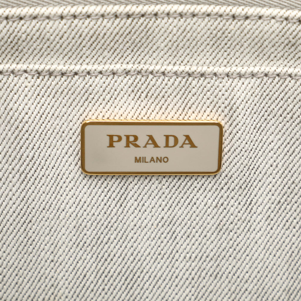 Prada Canapa Logo Denim Satchel (SHG-wHZCCJ)