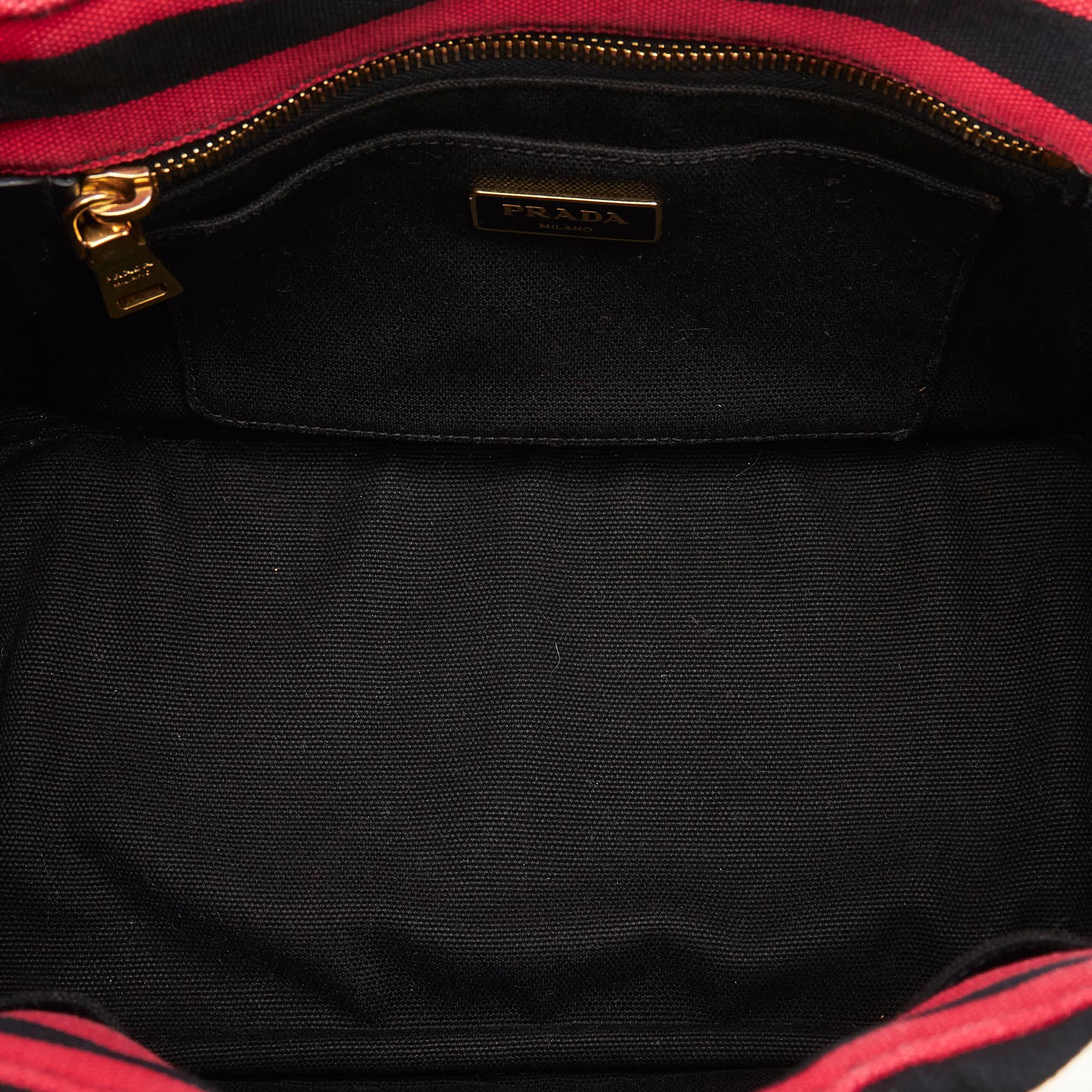 Prada Canapa Righe Satchel (SHG-ahZov1)
