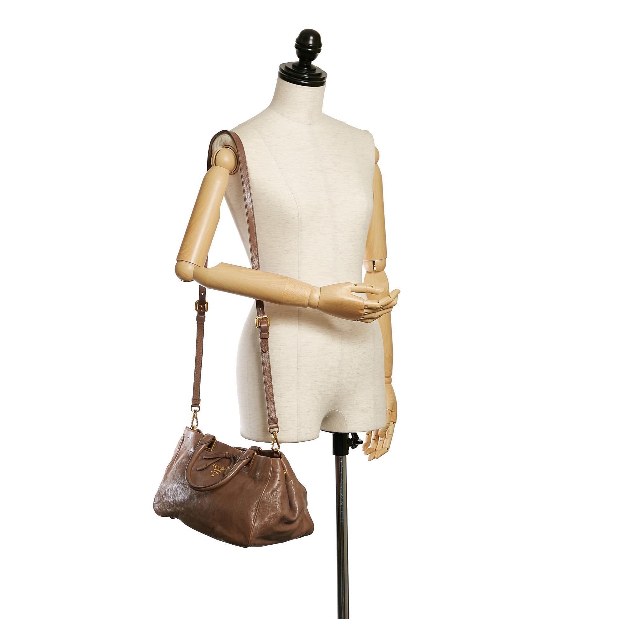 Prada Glace Calf Leather Satchel (SHG-37315)