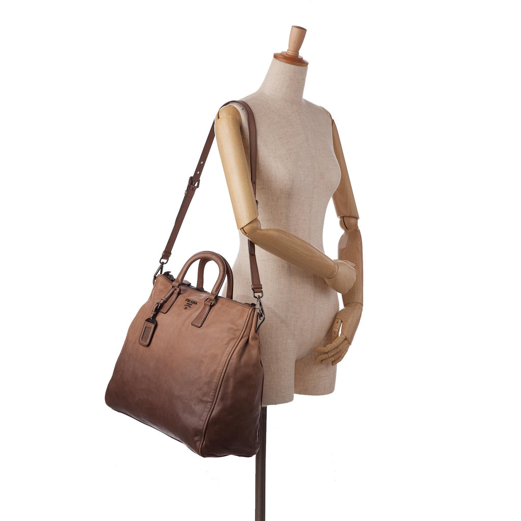 Prada Glace Calf Ombre Leather Satchel (SHG-beAfgO)