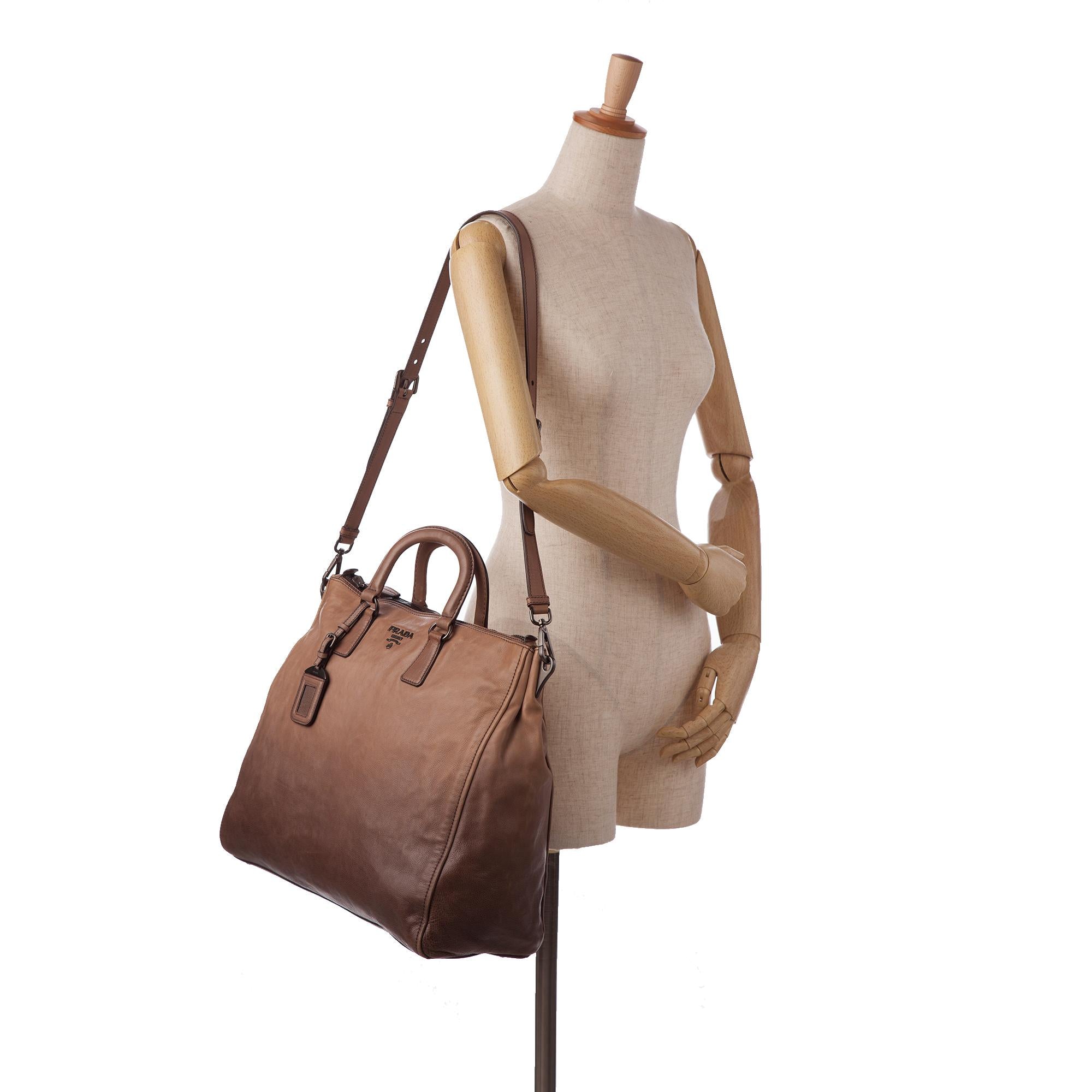 Prada Glace Calf Ombre Leather Satchel (SHG-beAfgO)