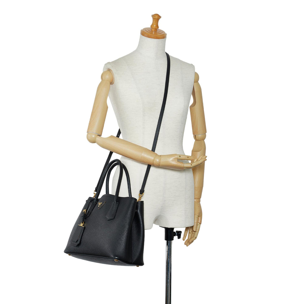 Prada Medium Saffiano Cuir Double Satchel (SHG-4OiFV8)