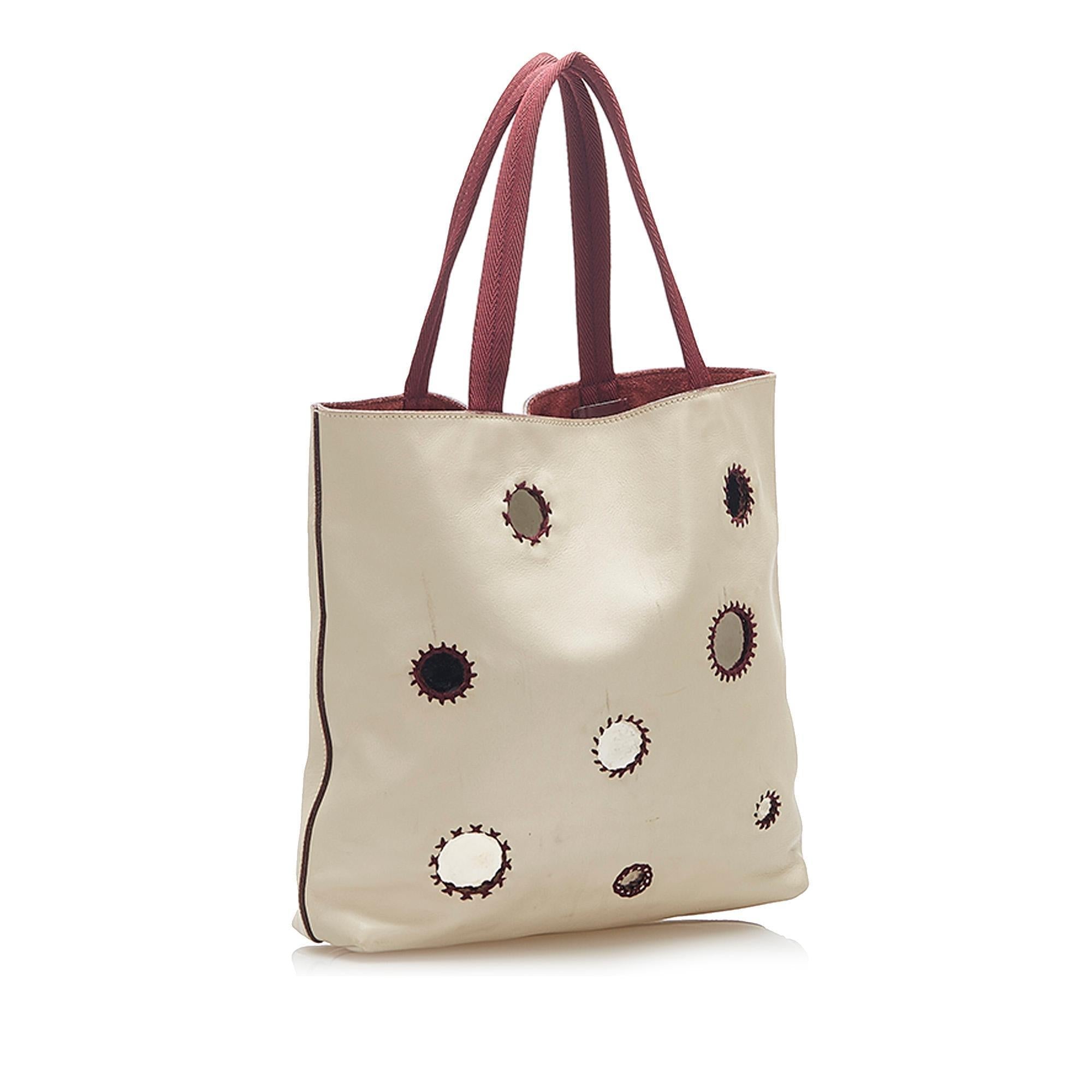 Prada Mirror Leather Tote Bag (SHG-16695)