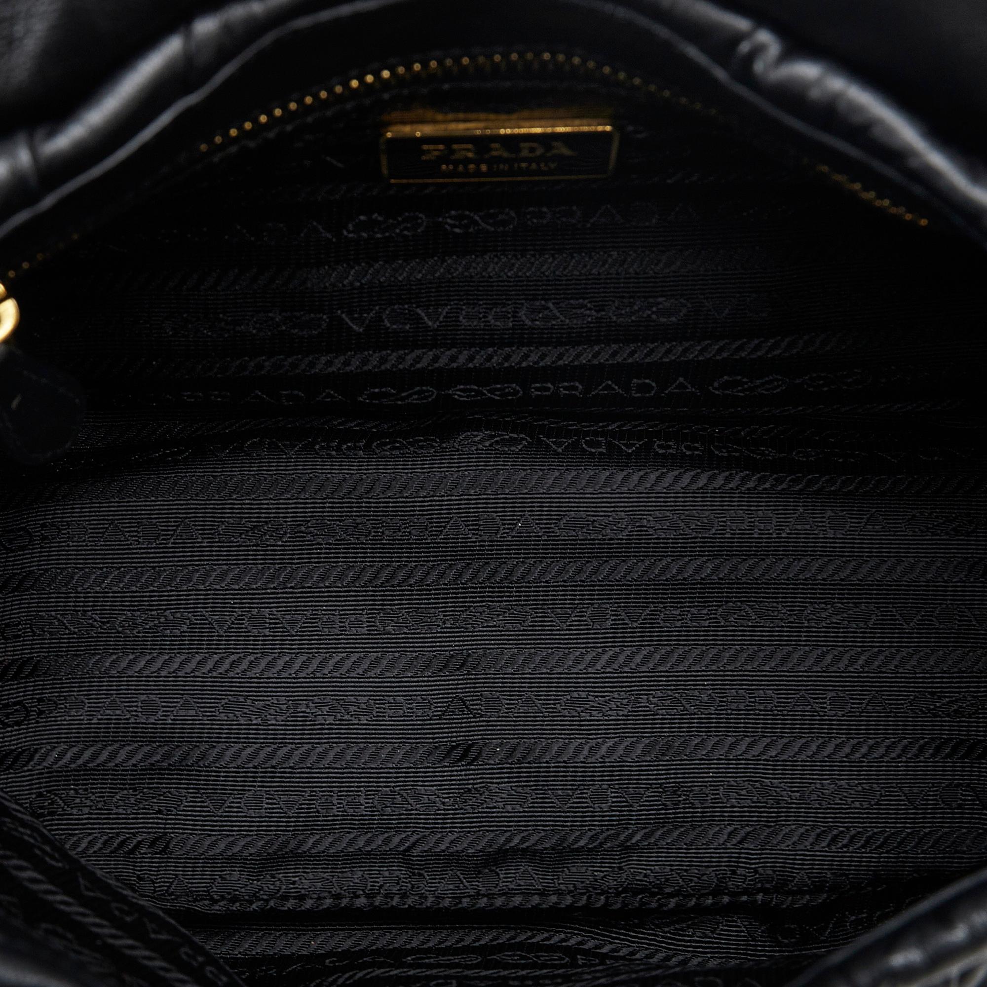 Prada Nappa Gaufre Sound Lock Satchel (SHG-ChbyIn)