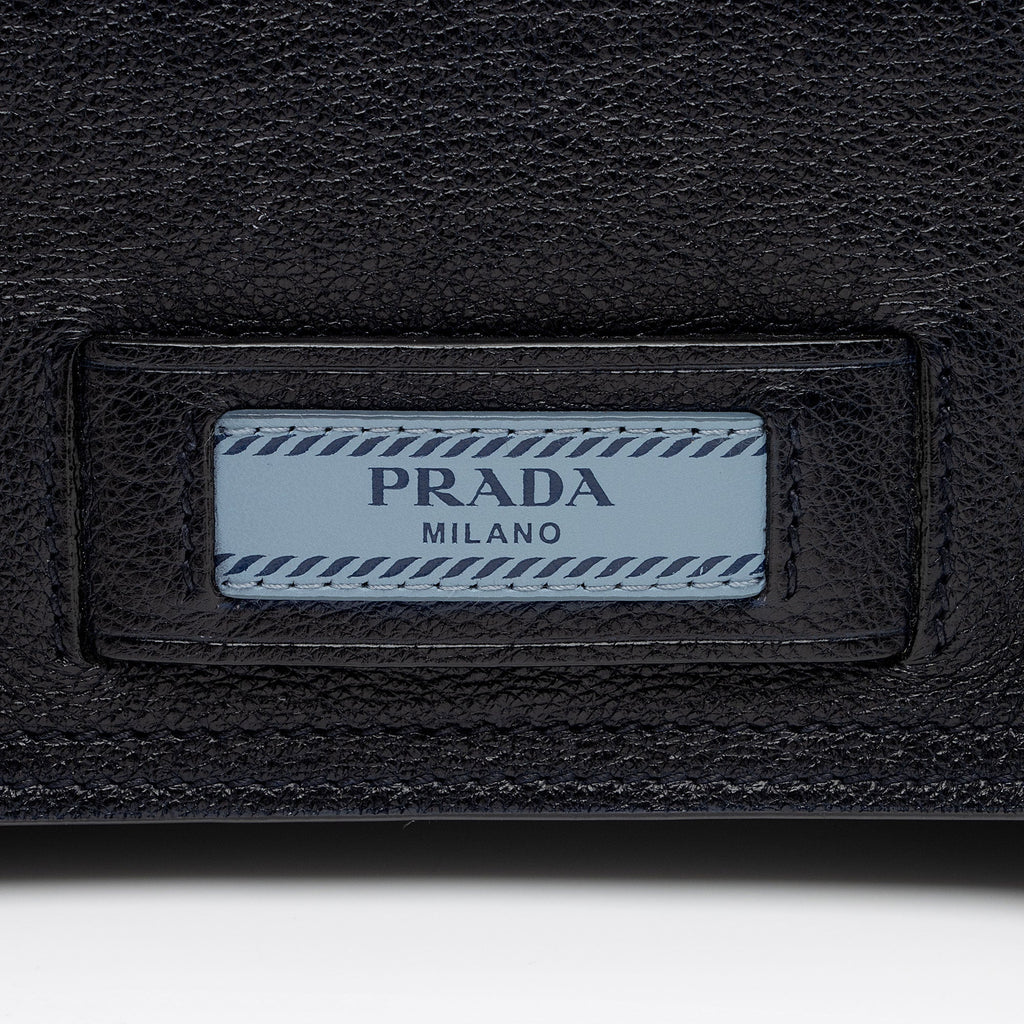 Prada Ombre Glace Calf Etiquette Flap Messenger Bag (SHF-JvIrDt)