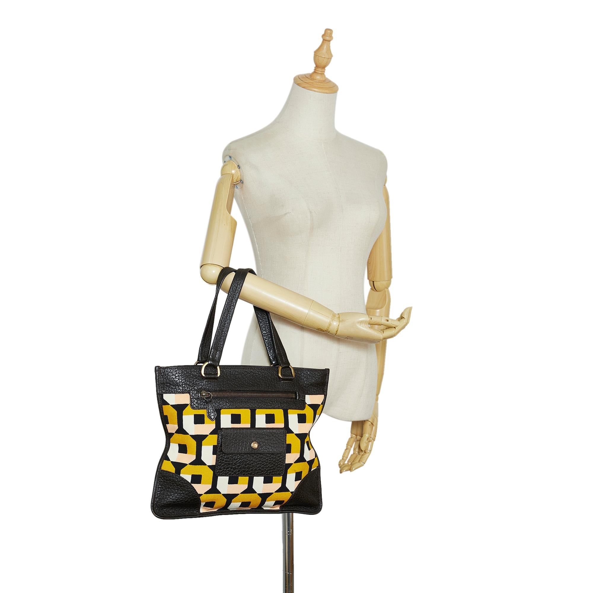 Prada Printed Canvas and Leather Tote (SHG-wQpxP9)