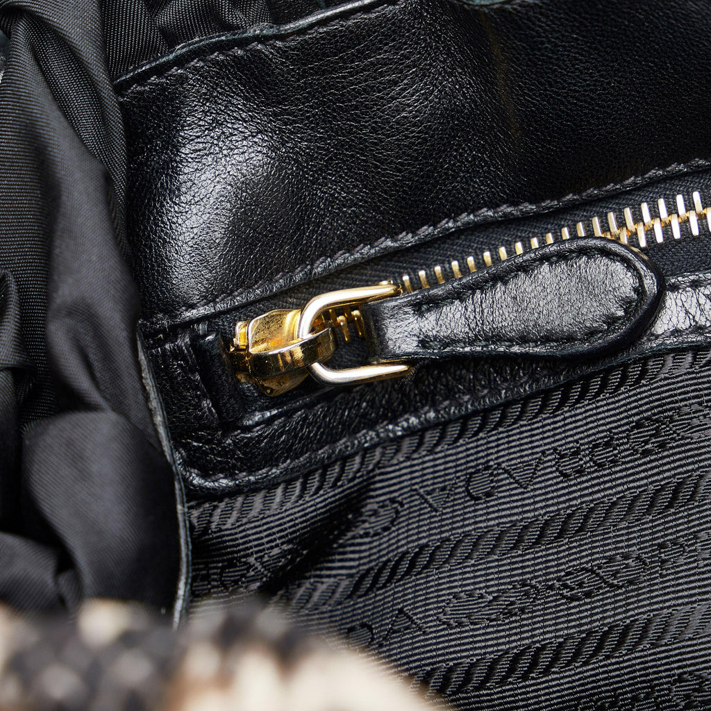 Prada Python Print Tessuto Bow Satchel (SHG-Vz1dPh)