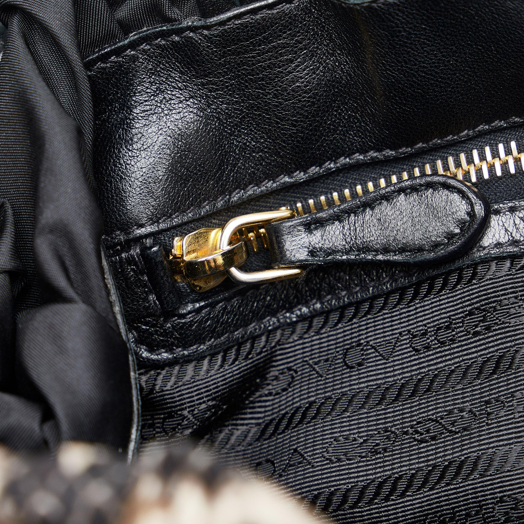 Prada Python Print Tessuto Bow Satchel (SHG-Vz1dPh)