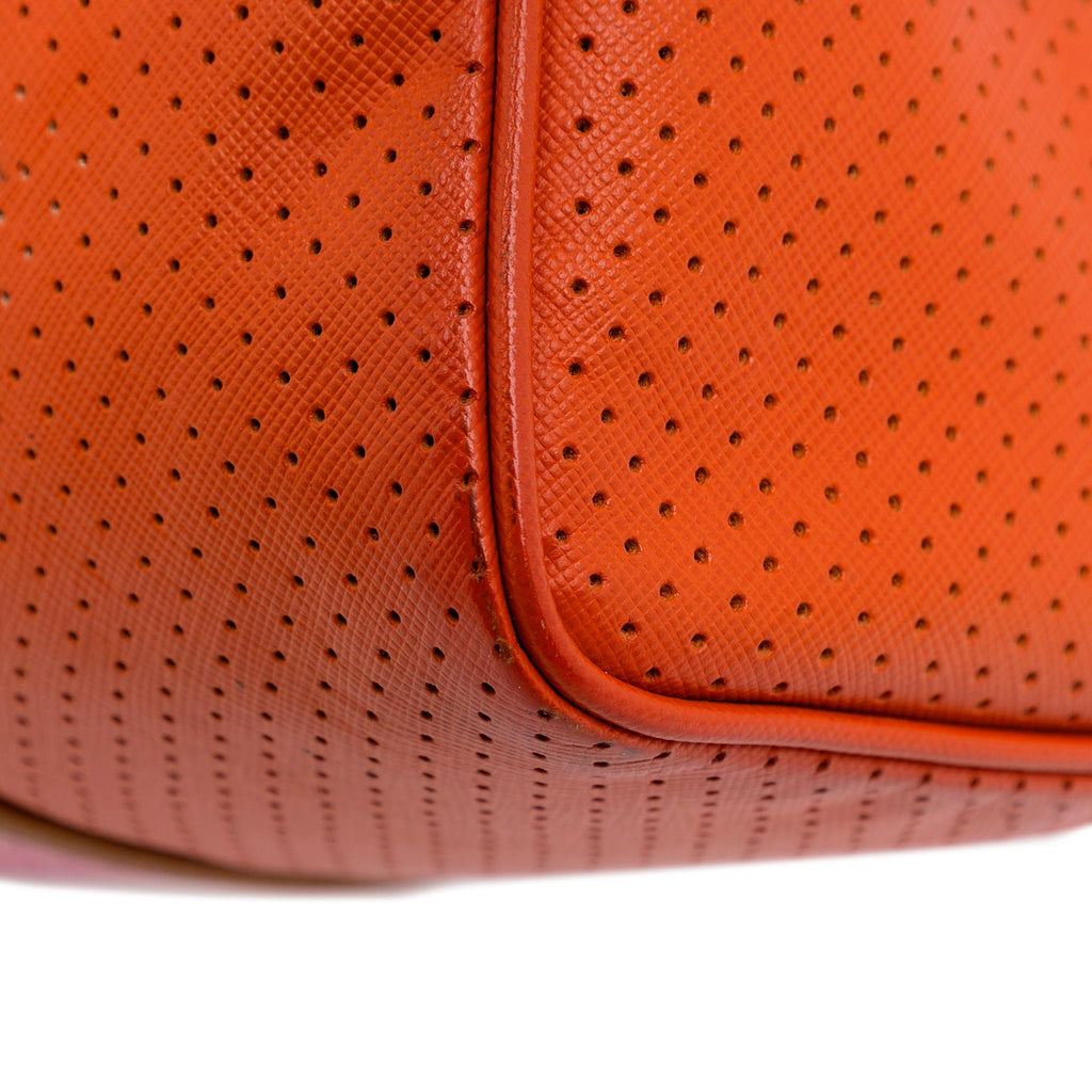 Prada Racer Perforated Leather Shoulder Bag (SHG-nkEDYs)
