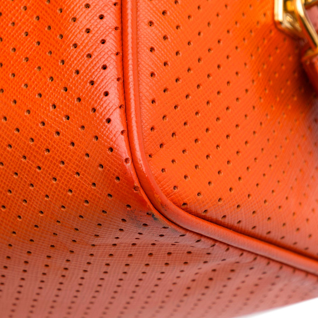 Prada Racer Perforated Leather Shoulder Bag (SHG-nkEDYs)