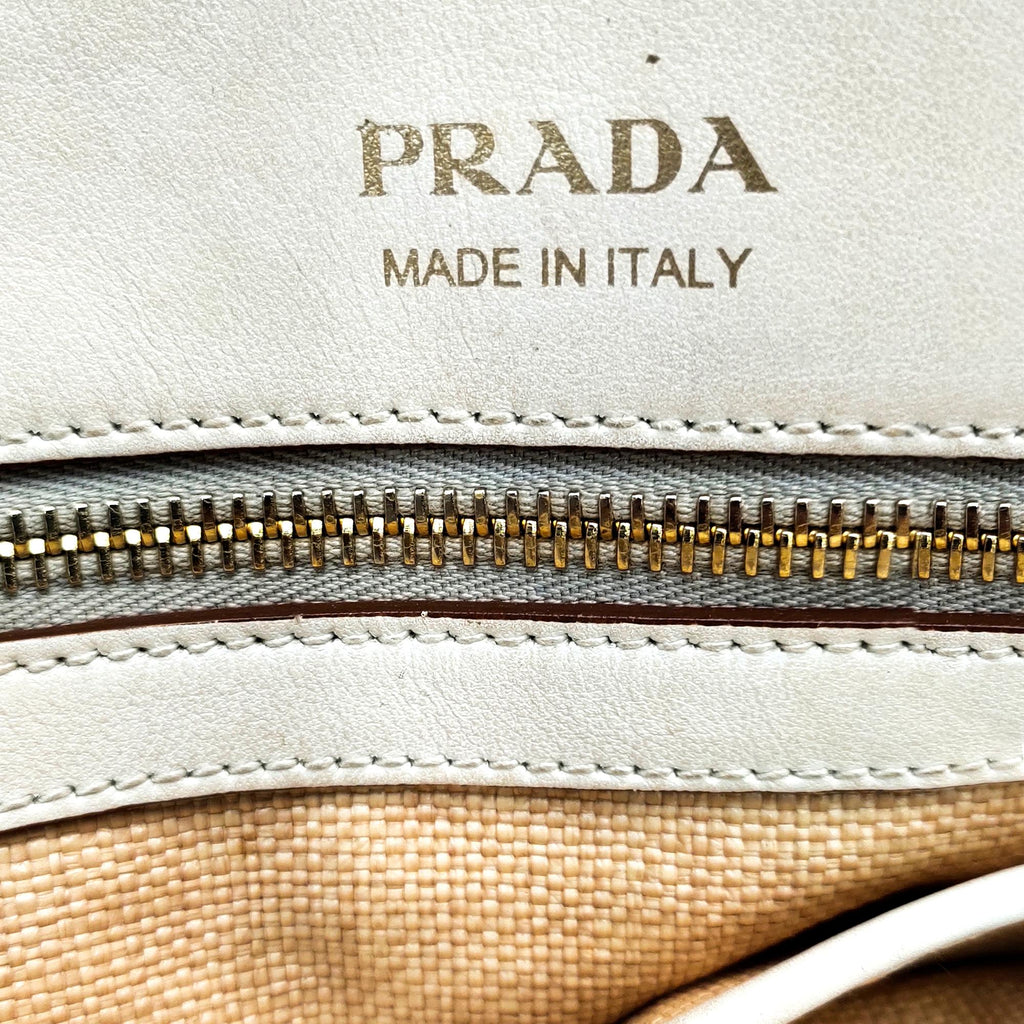 Prada Raffia Paradigme Satchel (SHG-IXn4CG)