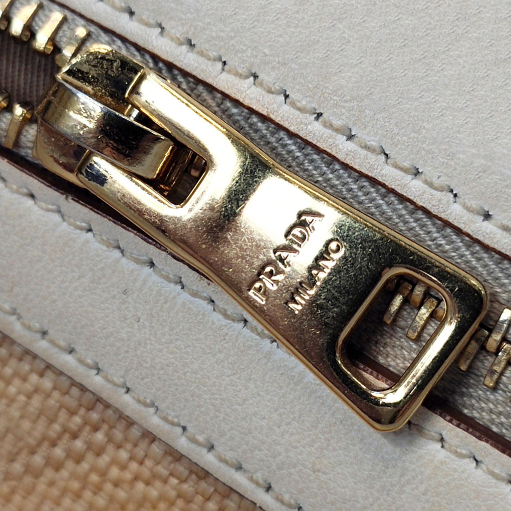 Prada Raffia Paradigme Satchel (SHG-IXn4CG)