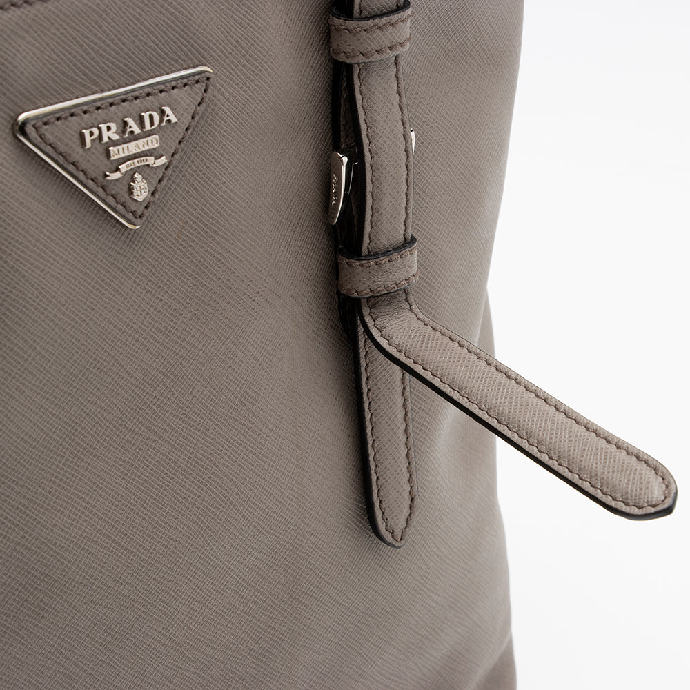 Prada Saffiano Cuir Buckle Tote (SHF-16015)