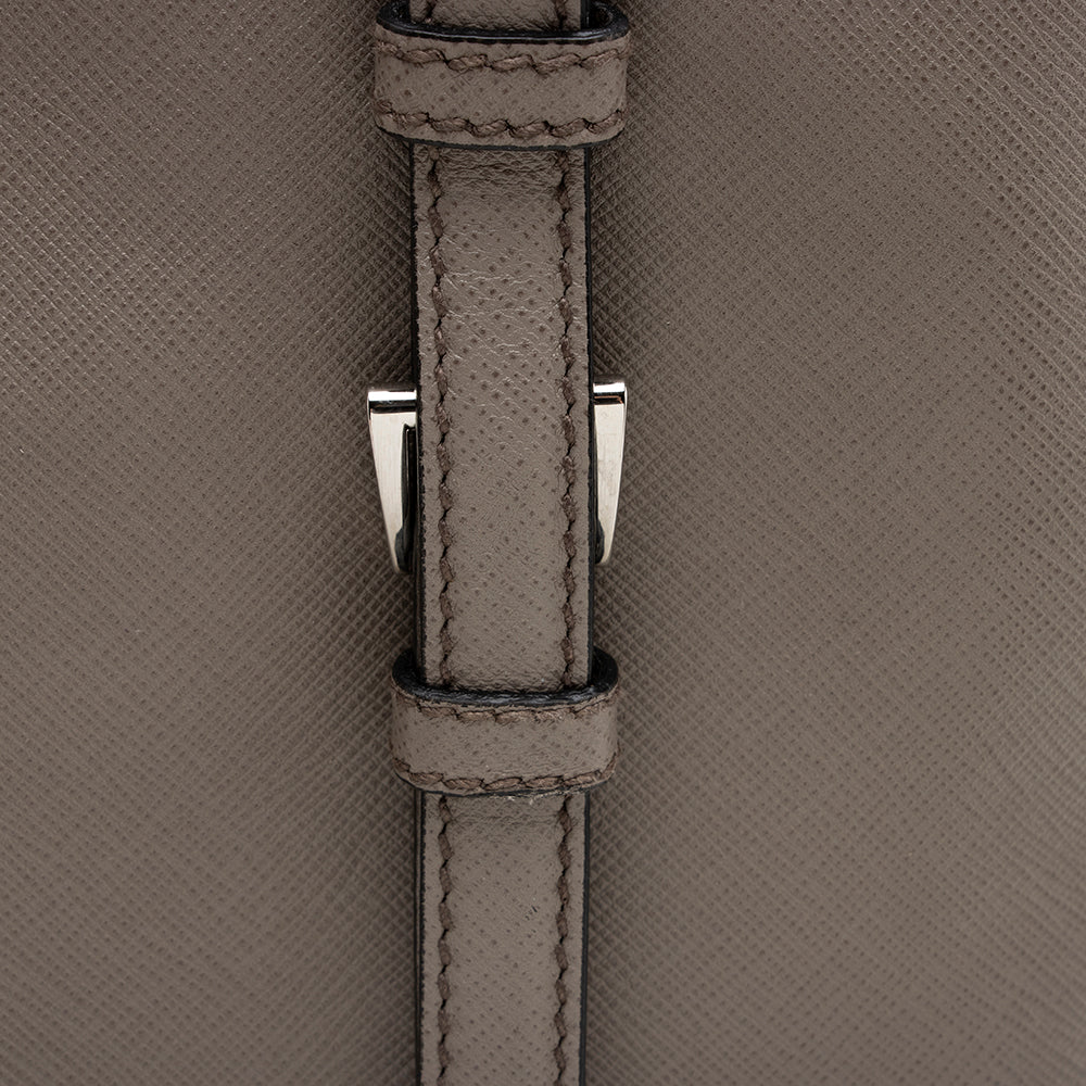Prada Saffiano Cuir Buckle Tote (SHF-16015)