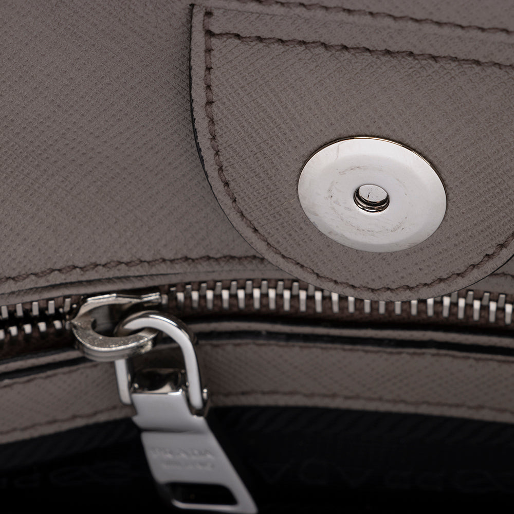 Prada Saffiano Cuir Buckle Tote (SHF-16015)