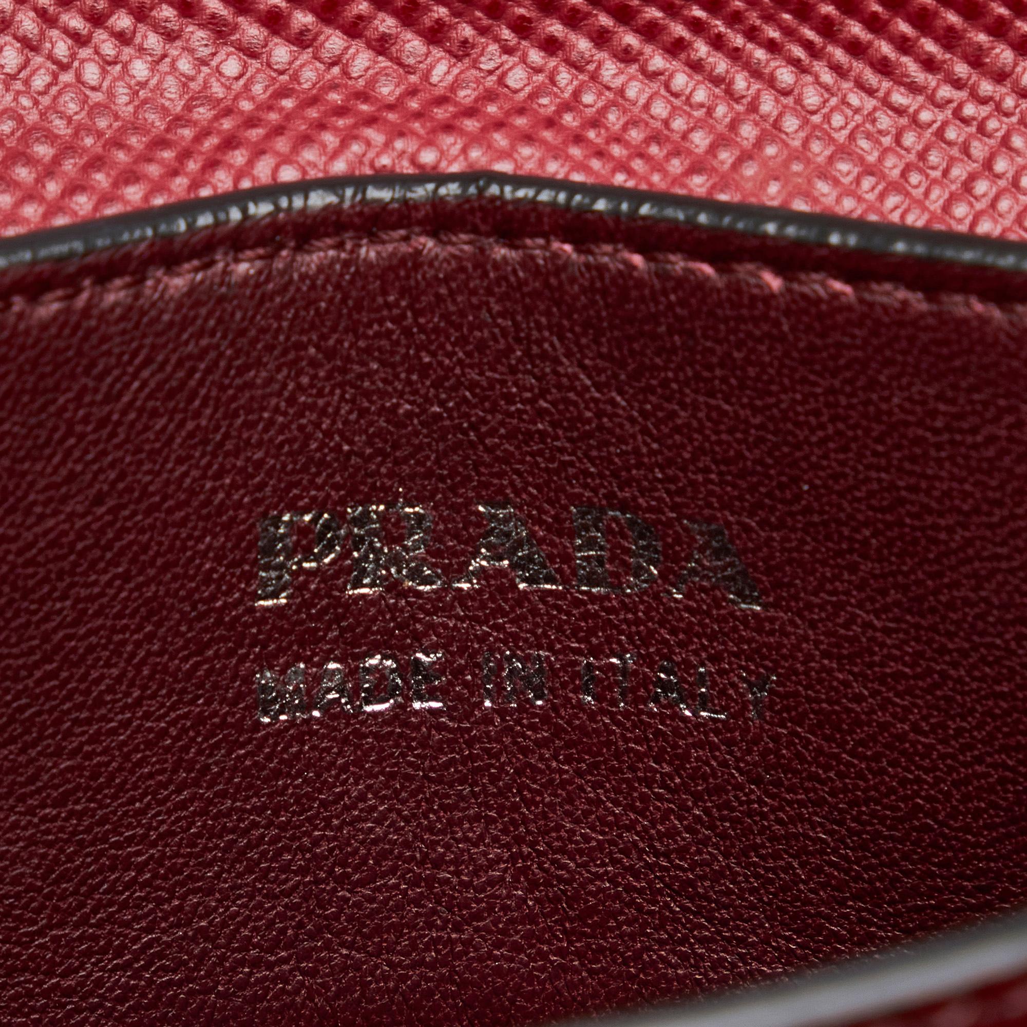 Prada Saffiano Double Turnlock Satchel (SHG-Lv5SQ0)