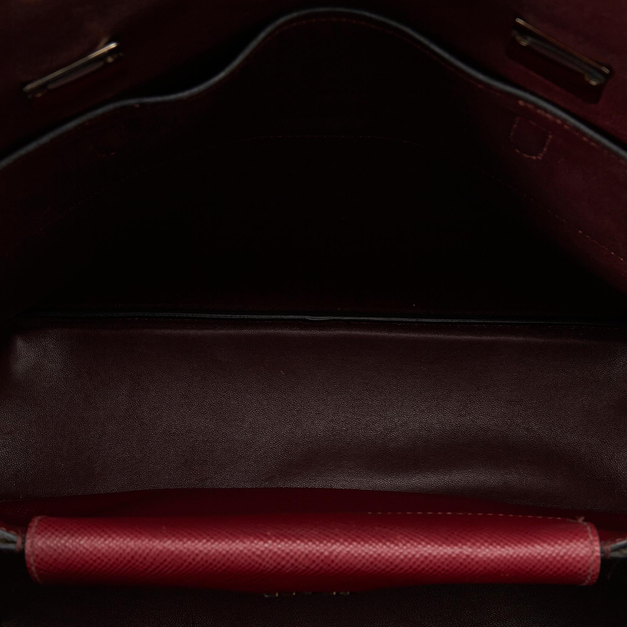 Prada Saffiano Double Turnlock Satchel (SHG-Lv5SQ0)