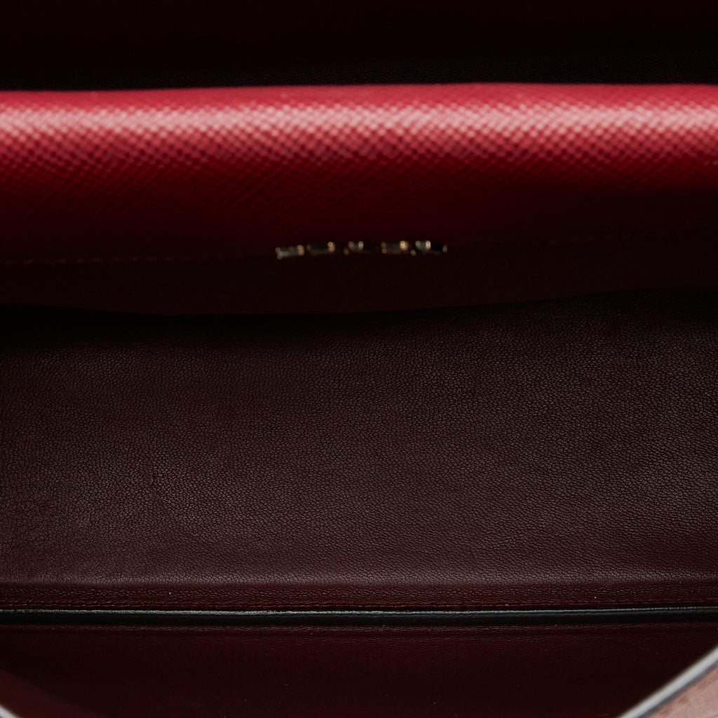 Prada Saffiano Double Turnlock Satchel (SHG-Lv5SQ0)