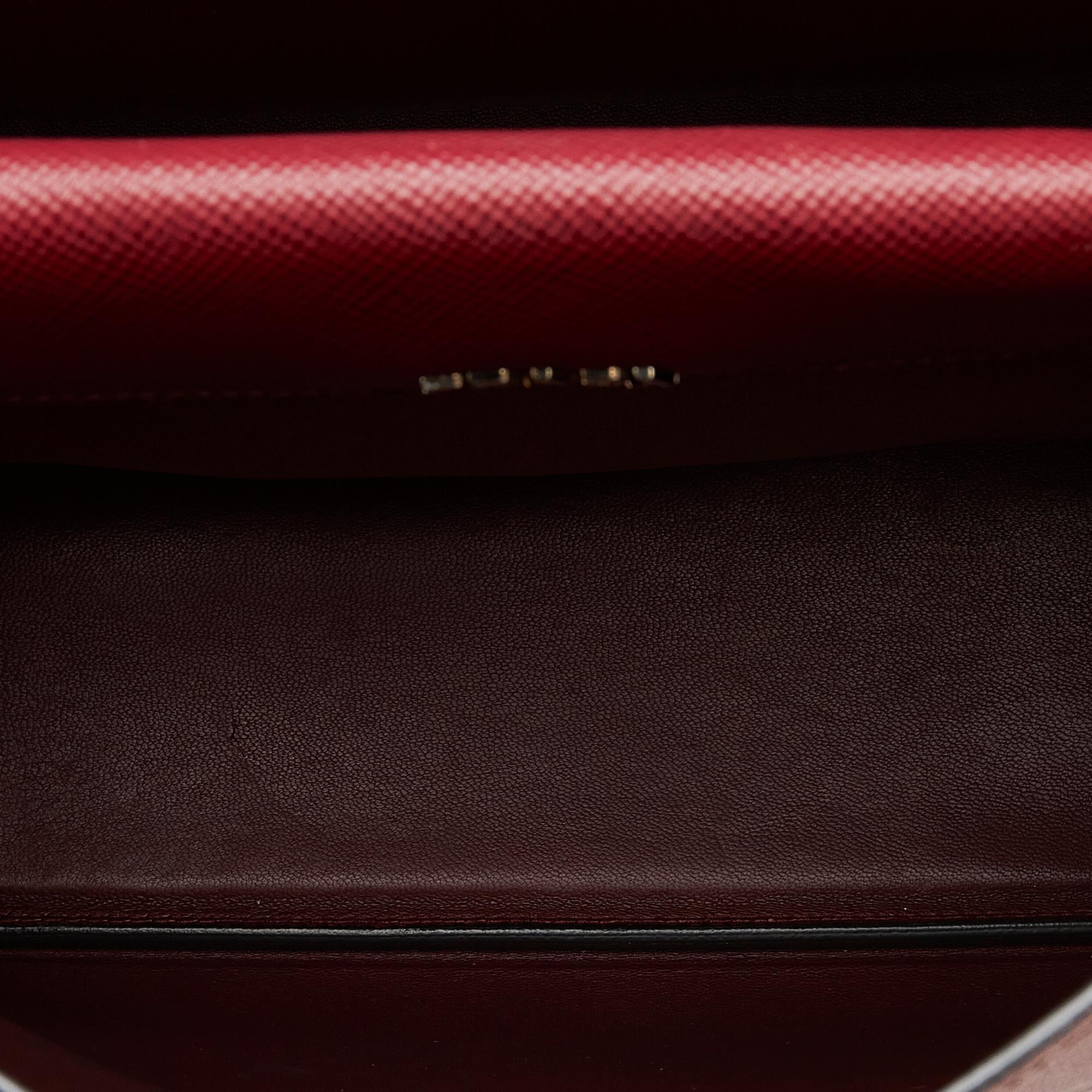 Prada Saffiano Double Turnlock Satchel (SHG-Lv5SQ0)