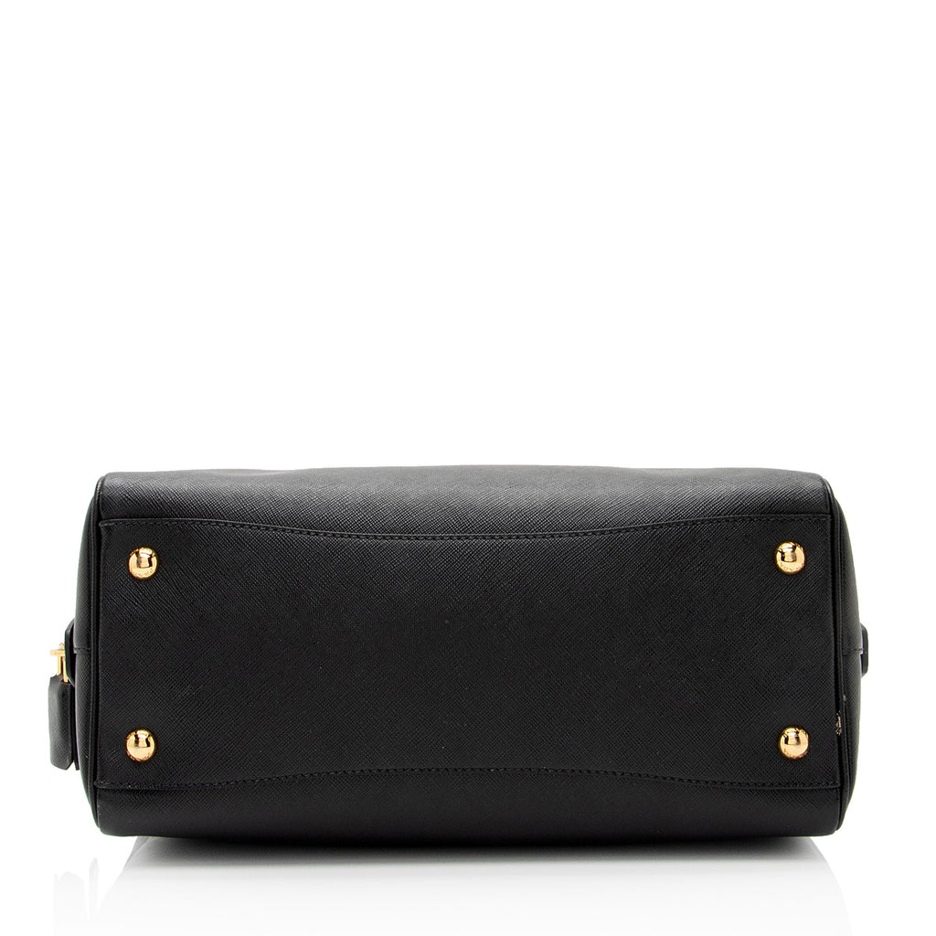 Prada Saffiano Leather Convertible Bowler Bag (SHF-8n5F4Y)