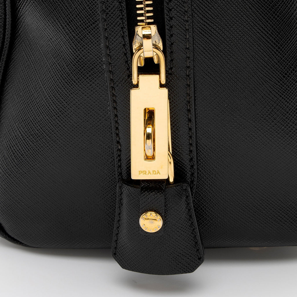 Prada Saffiano Leather Convertible Bowler Bag (SHF-8n5F4Y)