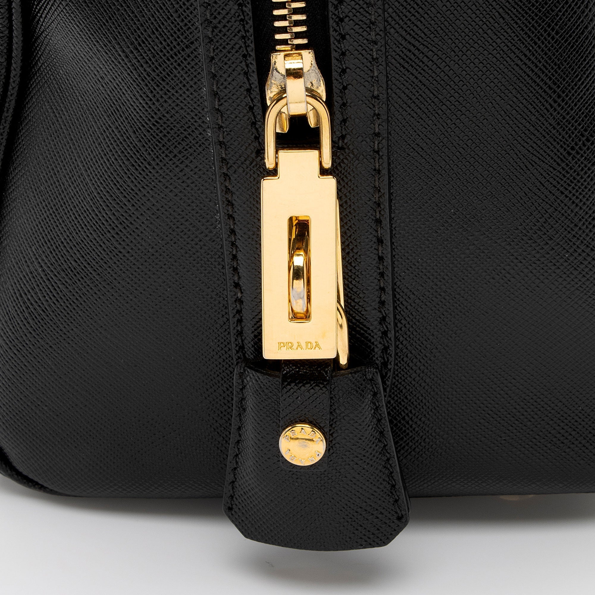 Prada Saffiano Leather Convertible Bowler Bag (SHF-8n5F4Y)
