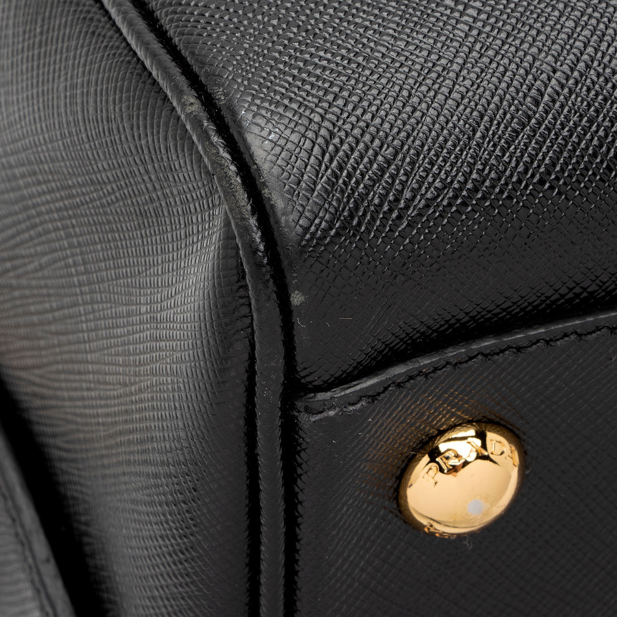Prada Saffiano Leather Convertible Bowler Bag (SHF-8n5F4Y)