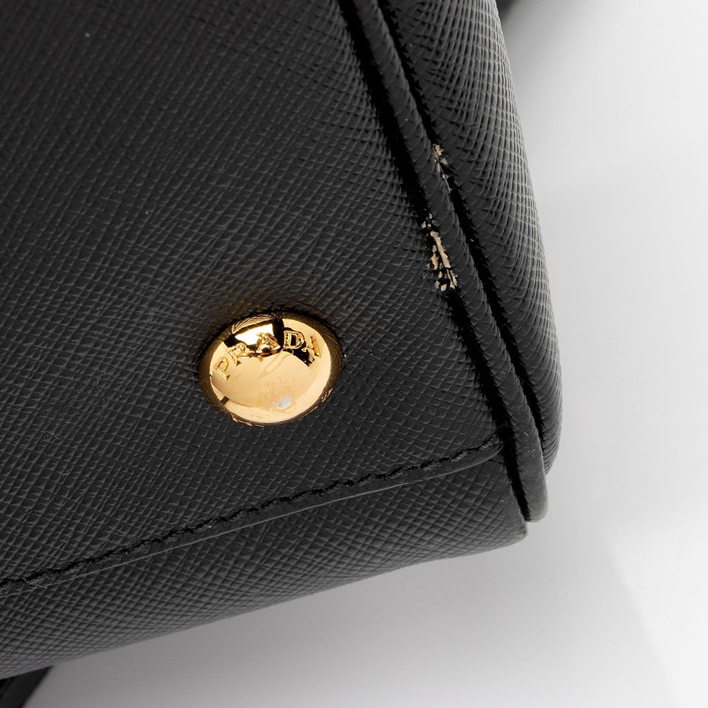 Prada Saffiano Leather Convertible Bowler Bag (SHF-8n5F4Y)