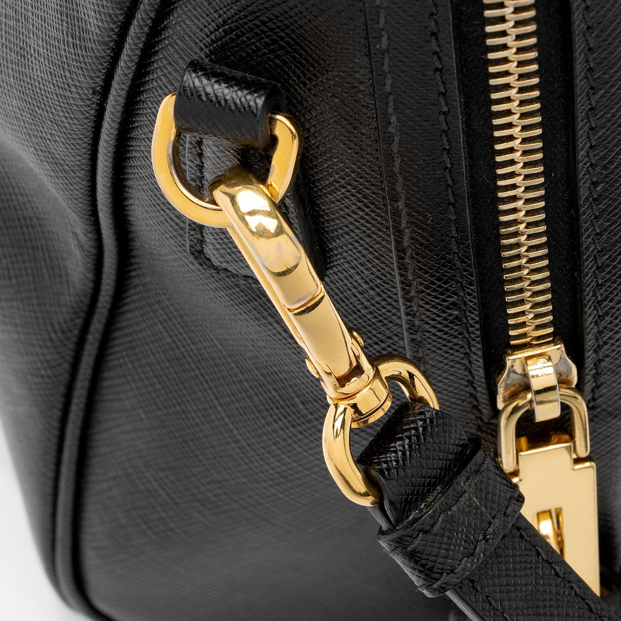 Prada Saffiano Leather Convertible Bowler Bag (SHF-8n5F4Y)