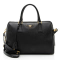 Prada Saffiano Leather Convertible Bowler Bag (SHF-8n5F4Y)