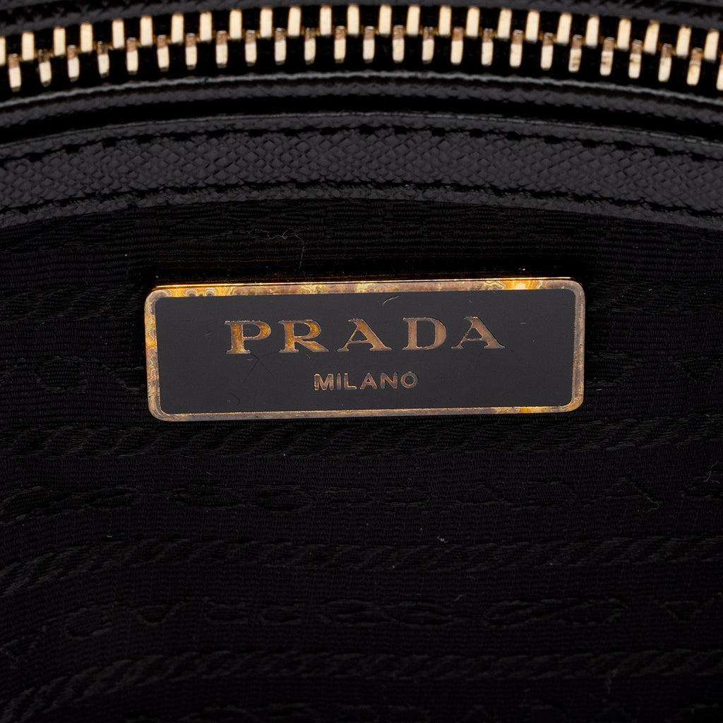 Prada Saffiano Leather Convertible Bowler Bag (SHF-8n5F4Y)