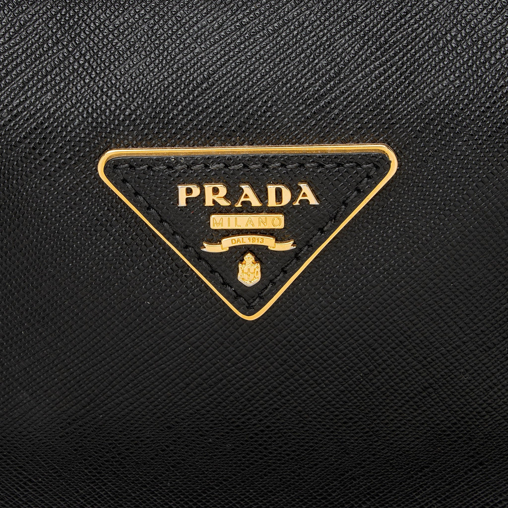 Prada Saffiano Leather Convertible Bowler Bag (SHF-8n5F4Y)