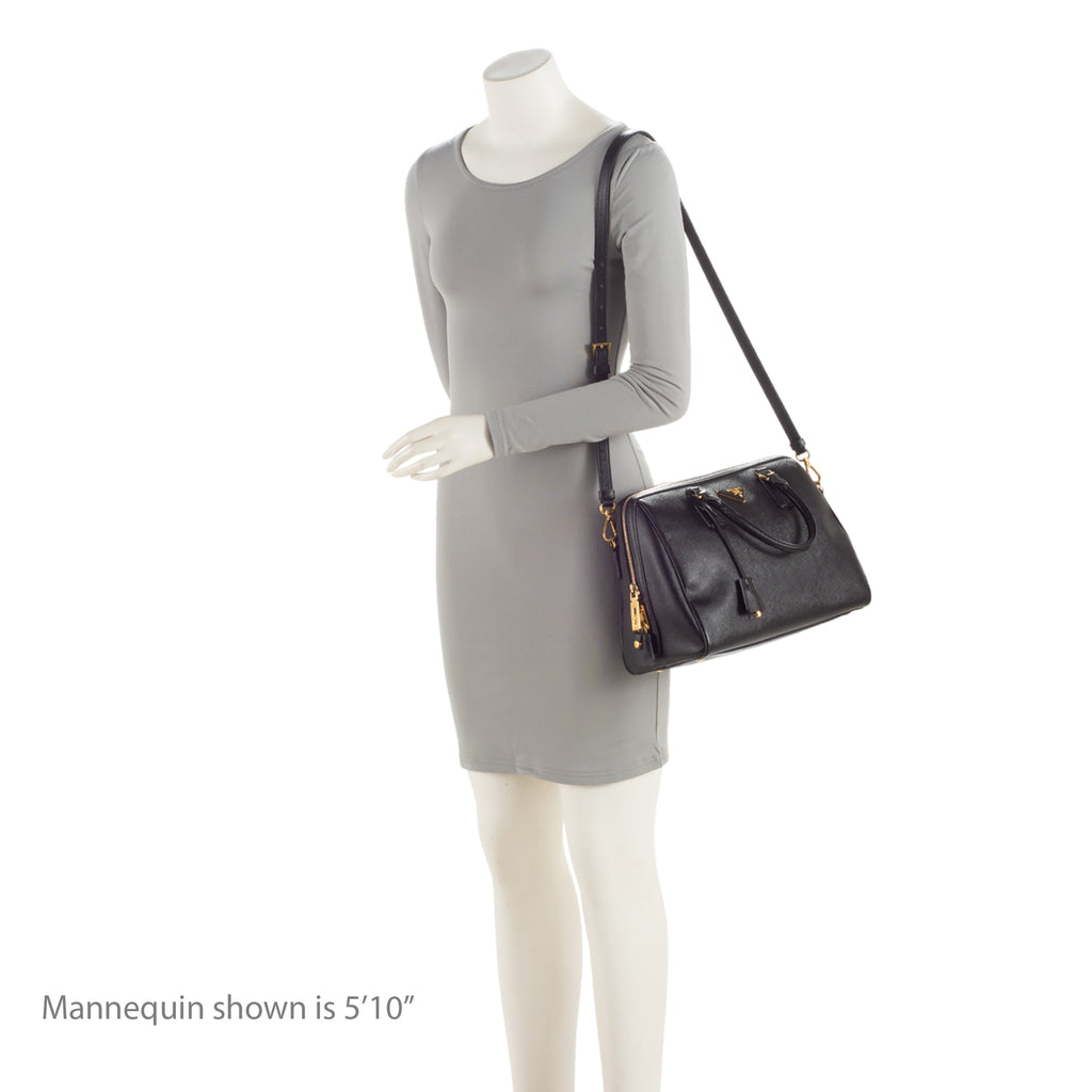 Prada Saffiano Leather Convertible Bowler Bag (SHF-8n5F4Y)