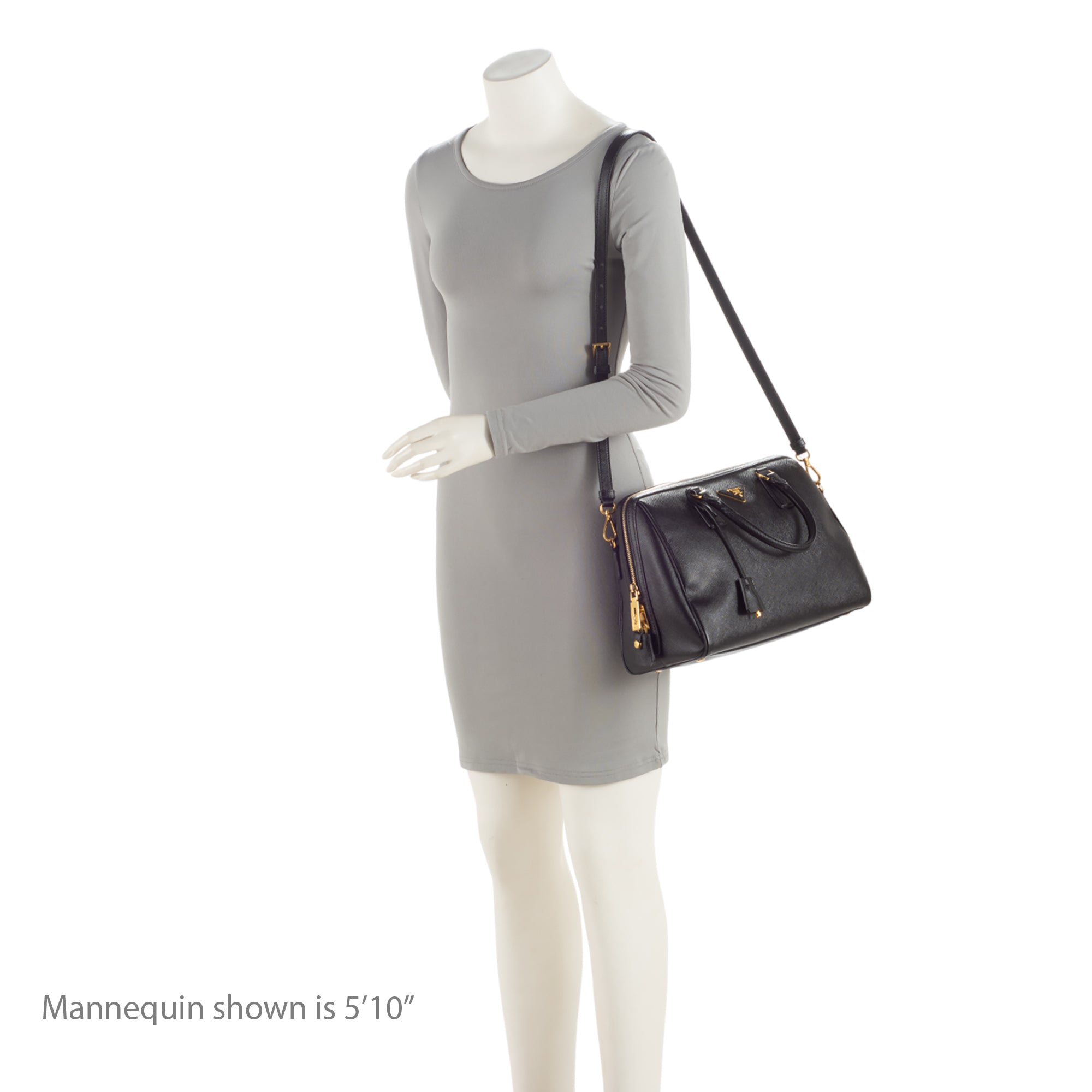 Prada Saffiano Leather Convertible Bowler Bag (SHF-8n5F4Y)