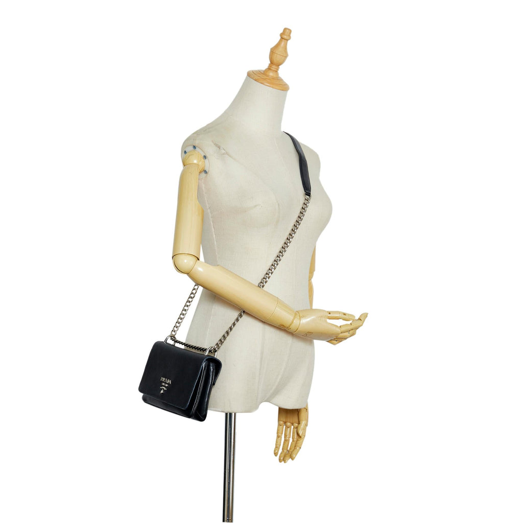 Prada Saffiano and City Calf Chain Crossbody Bag (SHG-CNo78j)