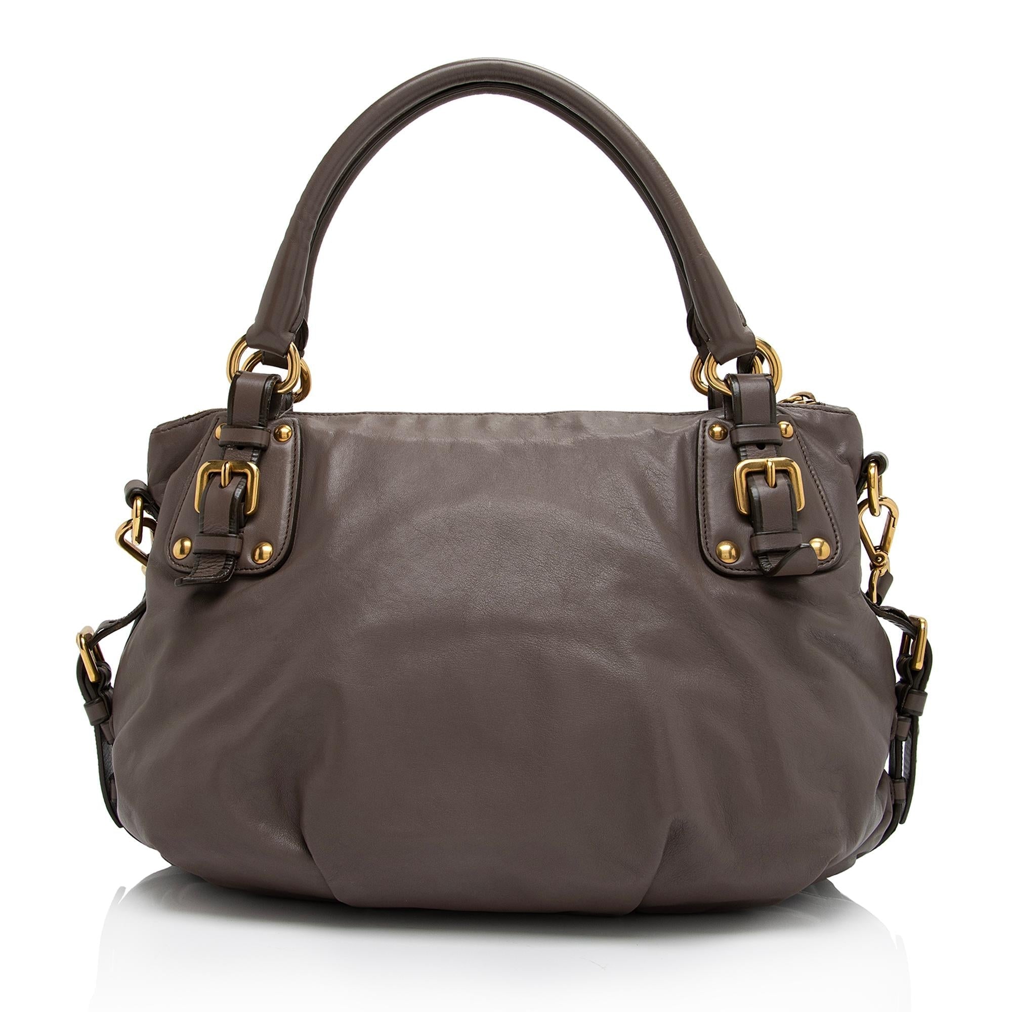 Prada Soft Calf Sacca 2 Manici Medium Satchel (SHF-IrfhQZ)
