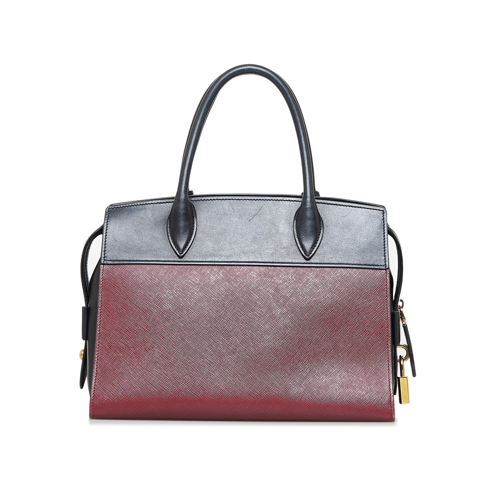 Prada Soft Calf-Trimmed Saffiano Esplanade (SHG-DqWXsj)