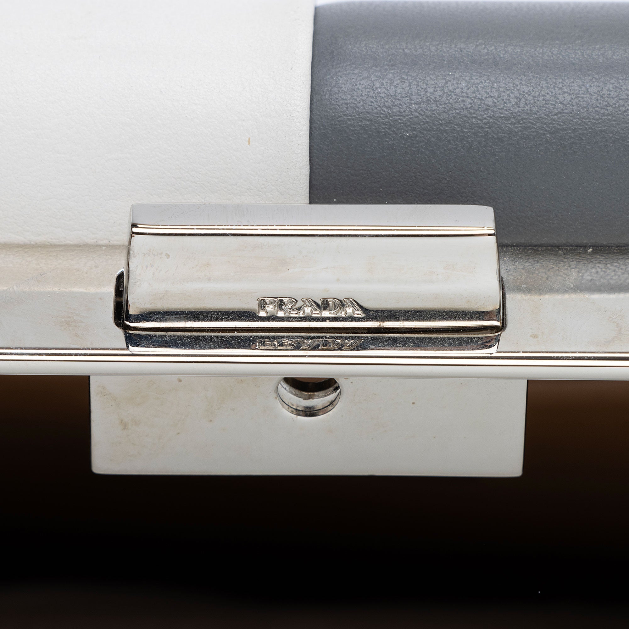 Prada Striped Calfskin Baiadera Frame Satchel (SHF-alSkQj)