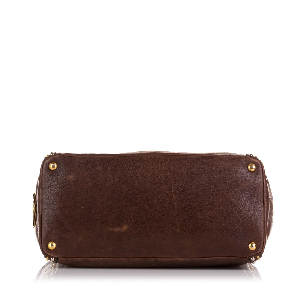 Prada Studded Craquelle Satchel (SHG-rlvrQI)