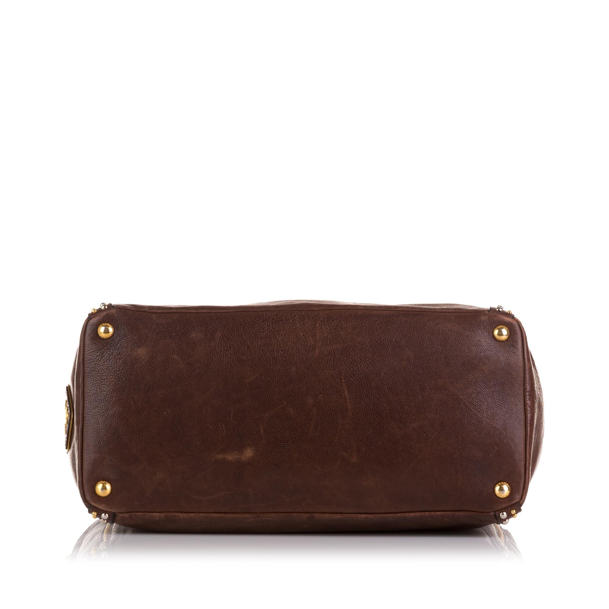 Prada Studded Craquelle Satchel (SHG-rlvrQI)