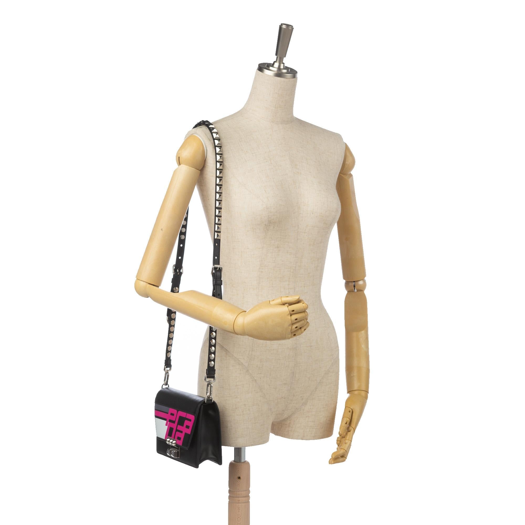 Prada Studded Saffiano Racing Logo Elektra Crossbody Bag (SHG-tjra15)