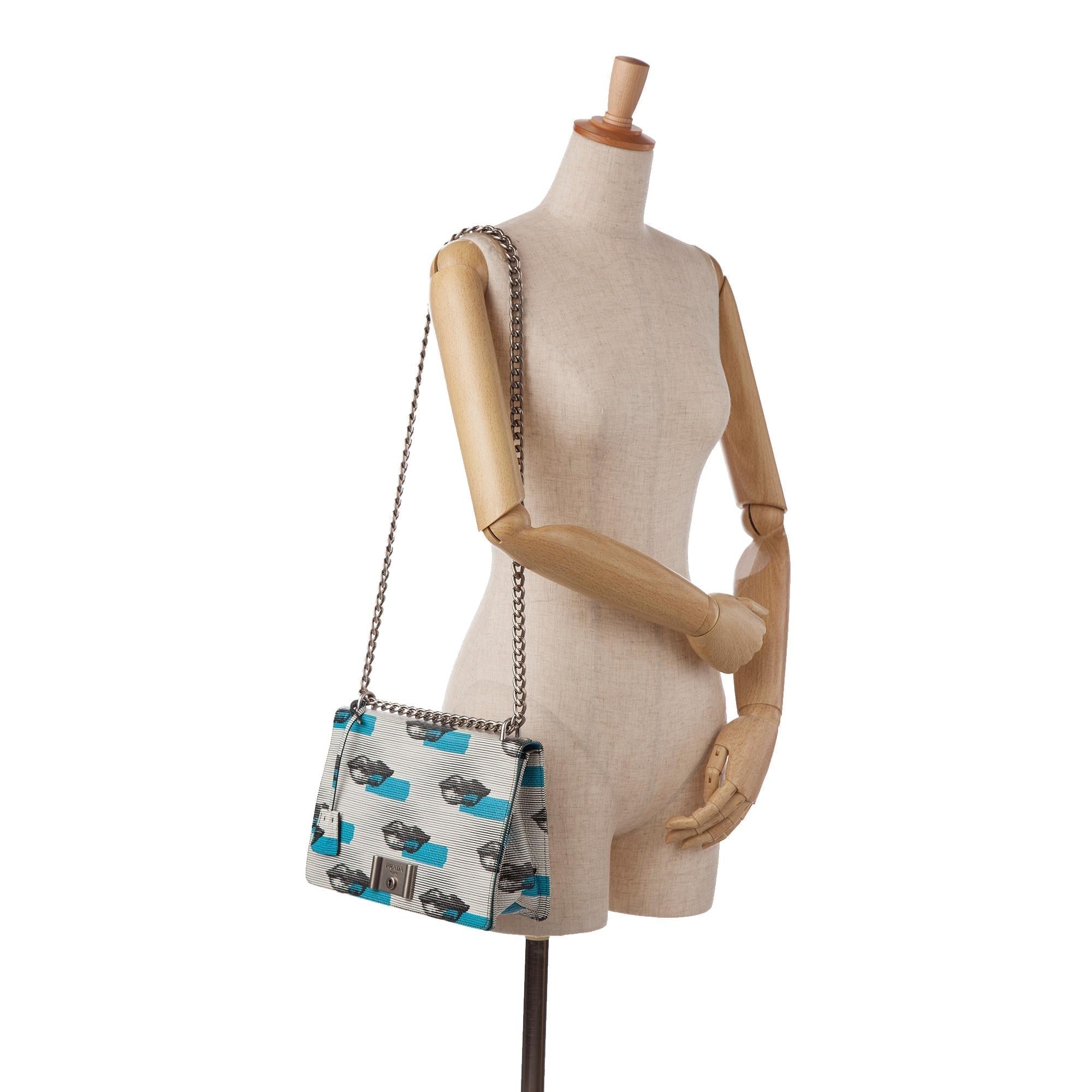 Prada Vitello Daino Lip Print Flap Bag (SHG-o50yHv)