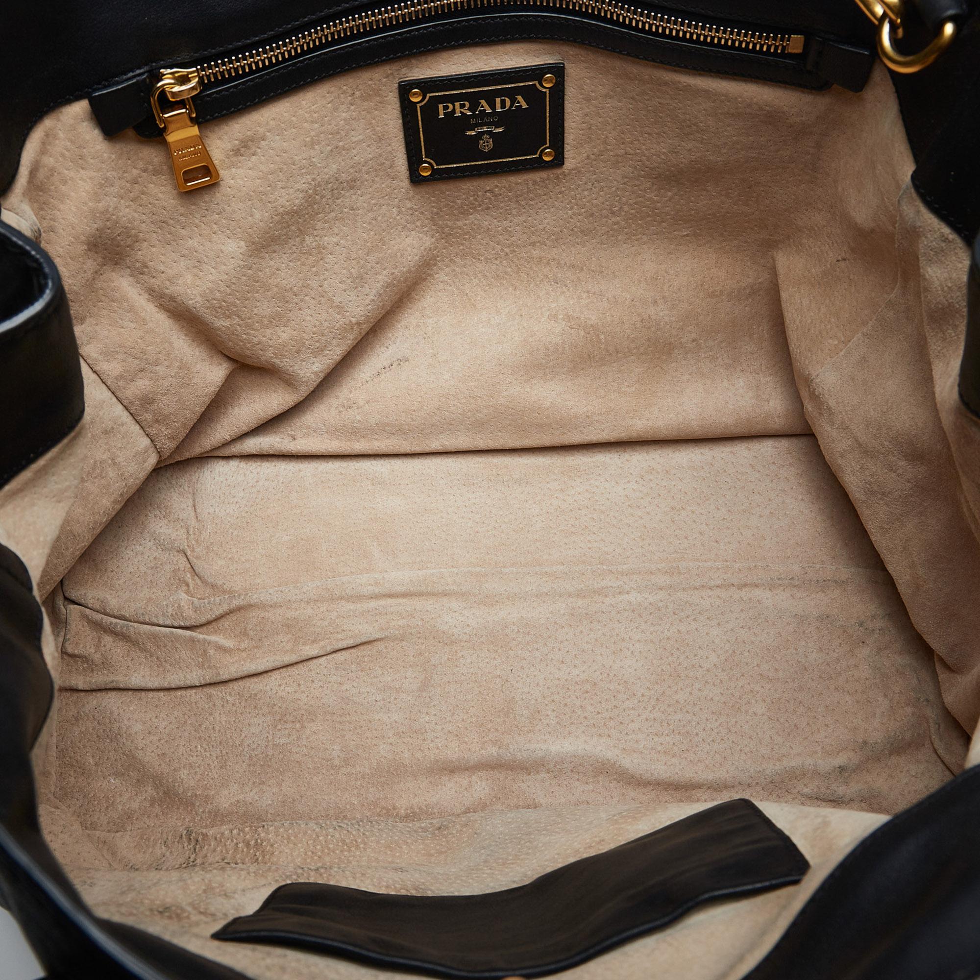 Prada Vitello Daino Satchel (SHG-BykW3U)
