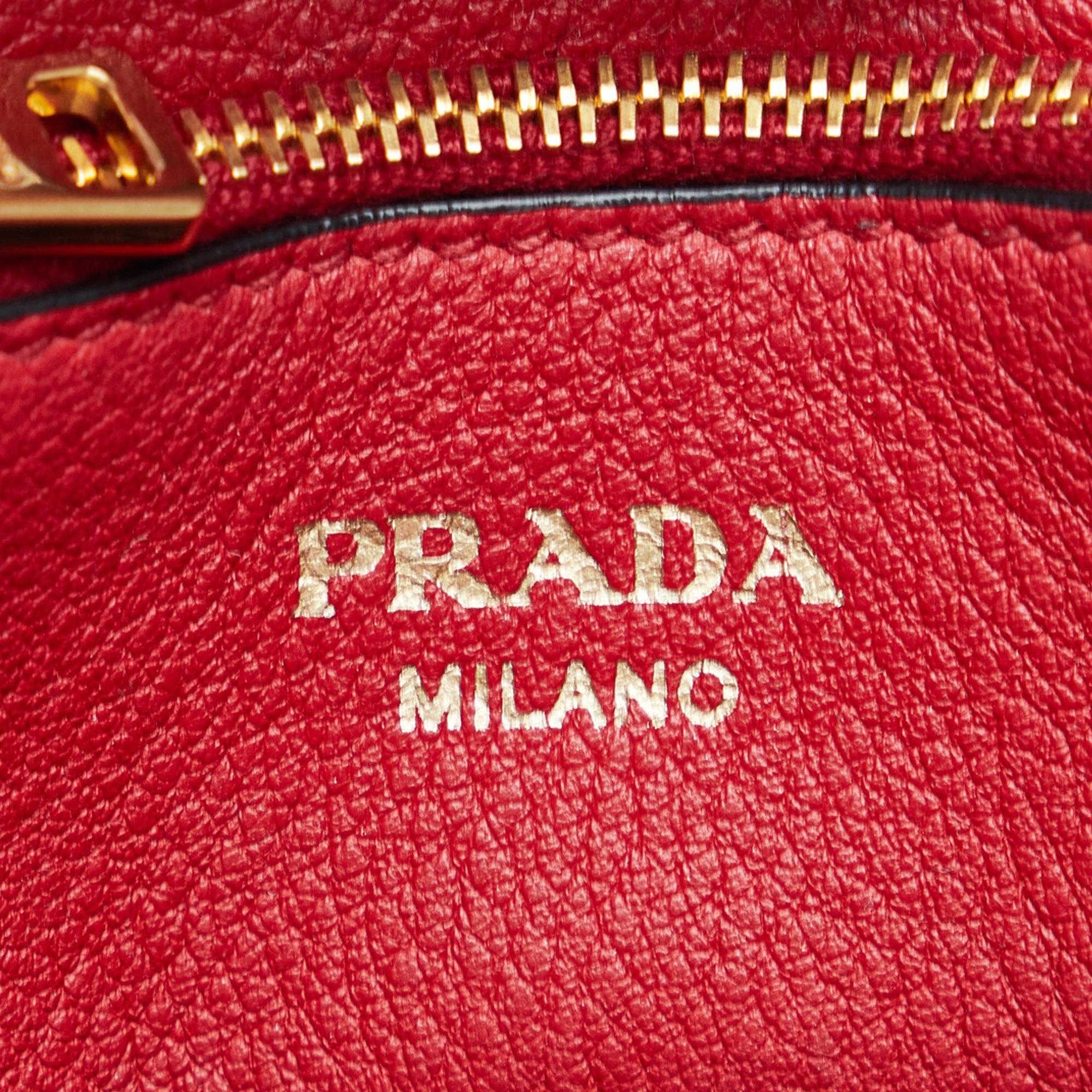 Prada Vitello Daino Small Flap Crossbody Bag (SHG-BJdk4X)