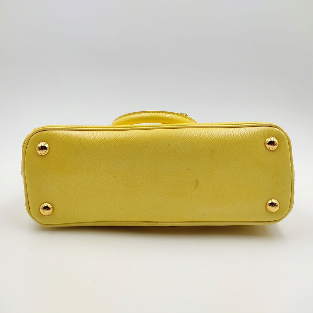 PRADA Mini Galleria bag in yellow patent leather