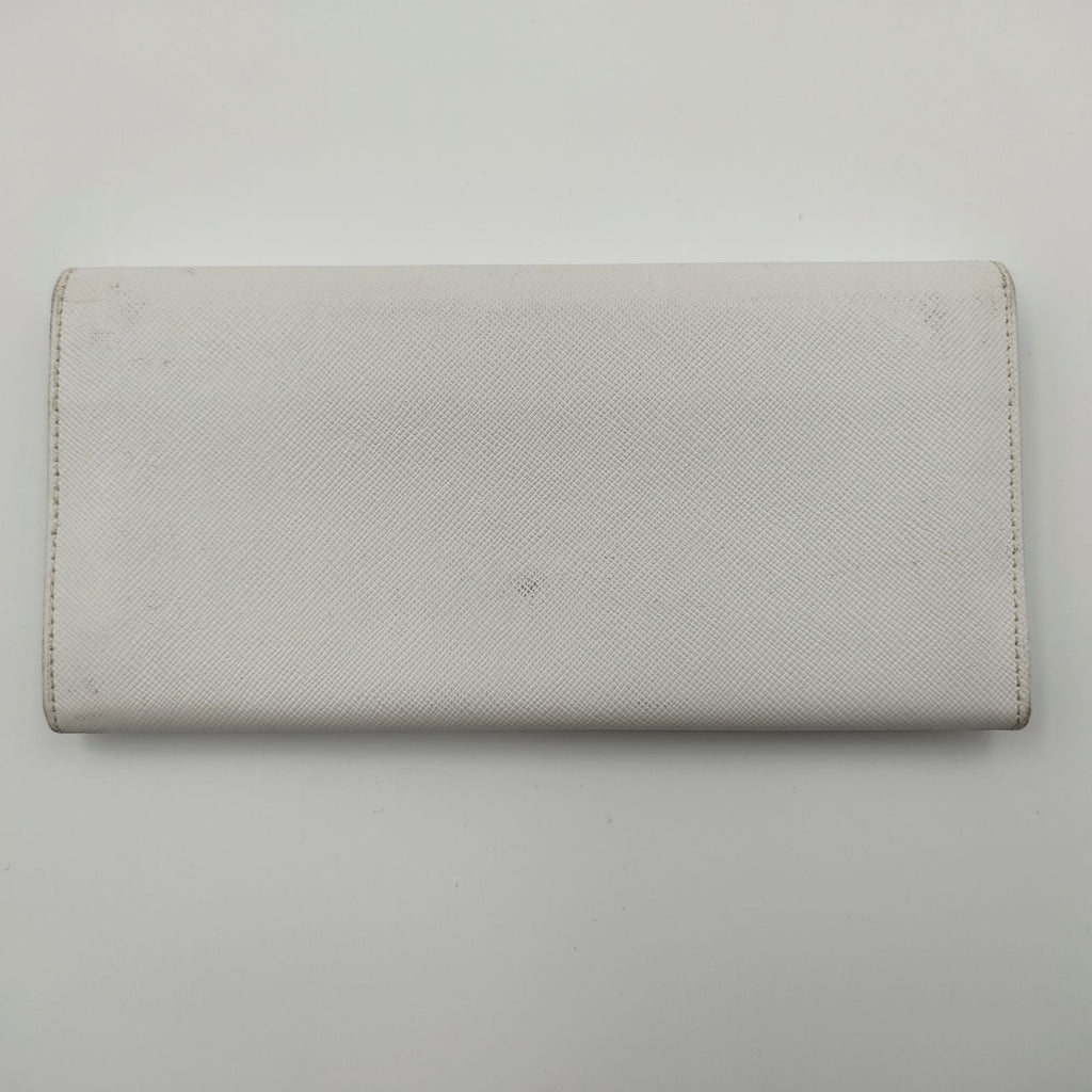 PRADA Saffiano long wallet in white leather