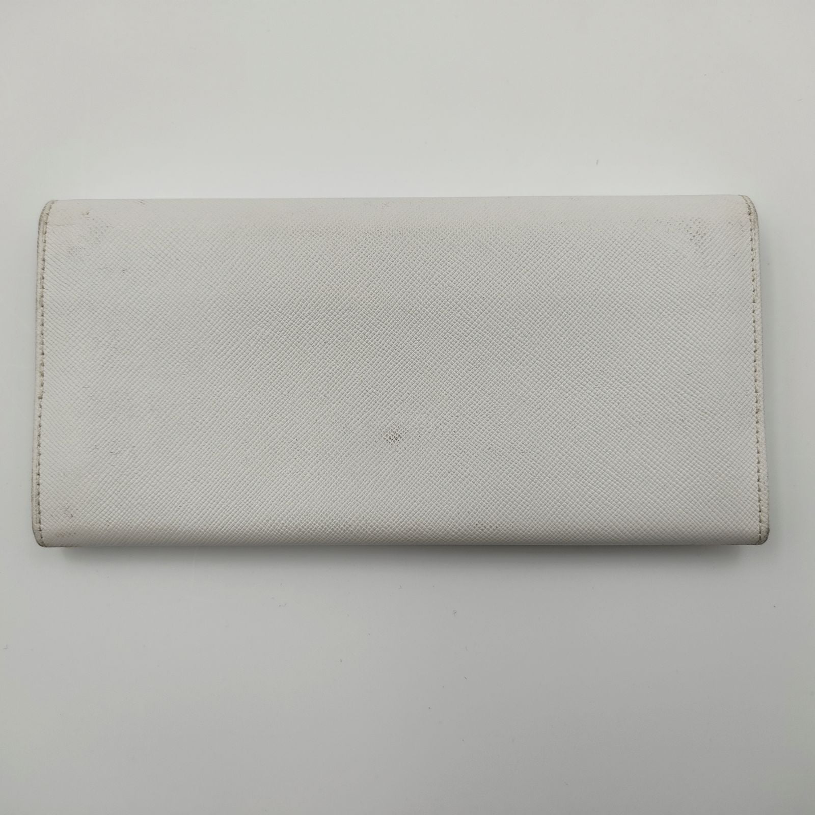 PRADA Saffiano long wallet in white leather