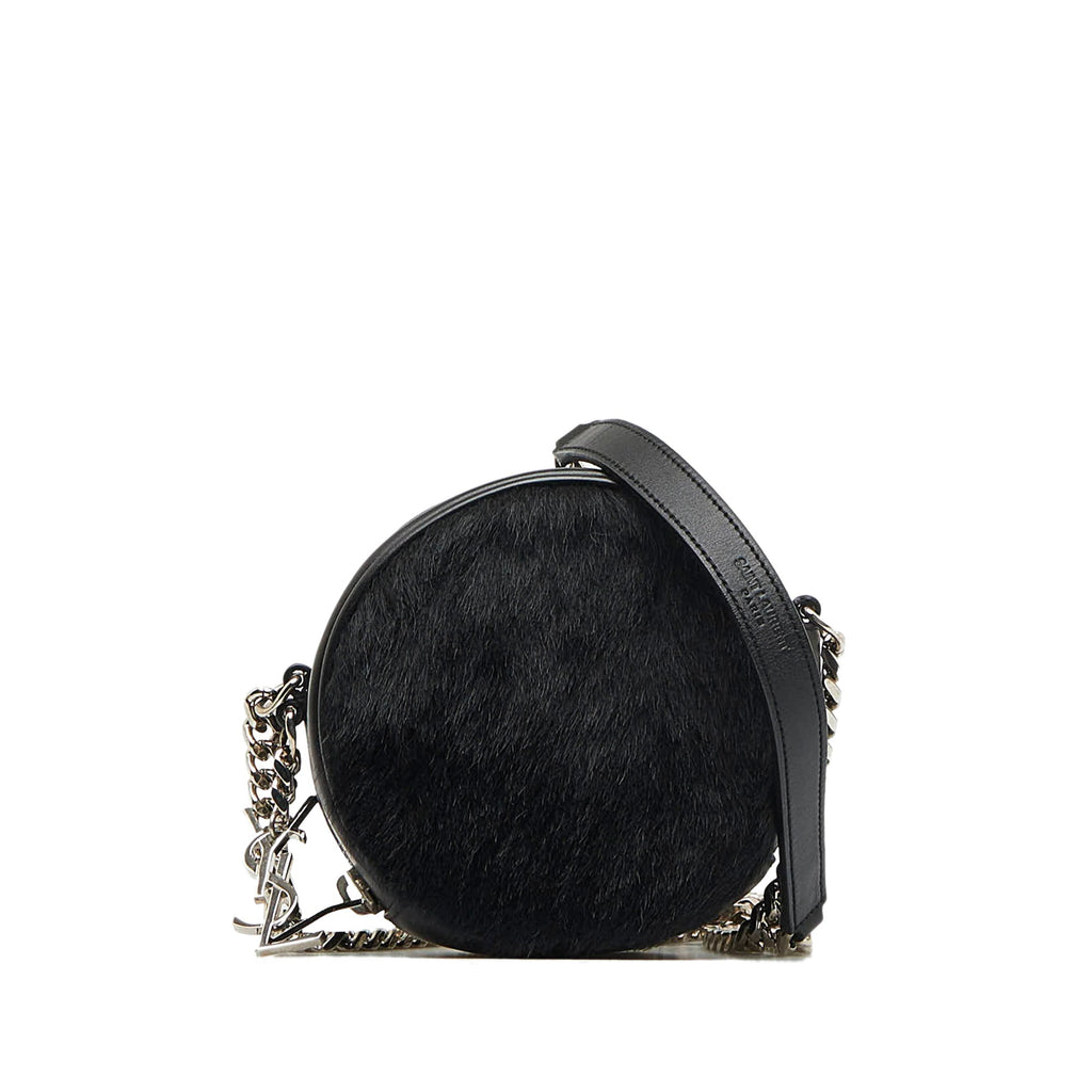 SAINT LAURENT Pony Hair Round Crossbody Crossbody Bag